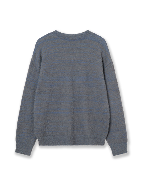 WEB LOGO HAIRY KNIT [SMOKY BLUE]