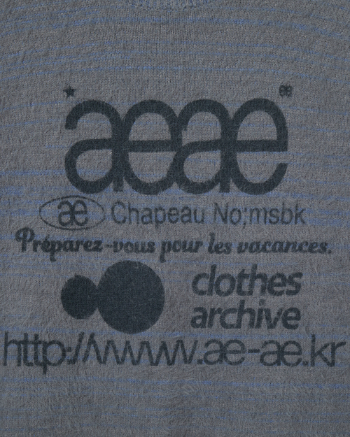 WEB LOGO HAIRY KNIT [SMOKY BLUE]