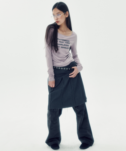 CAMOUFLAGE PANEL DENIM PANTS [BLACK]