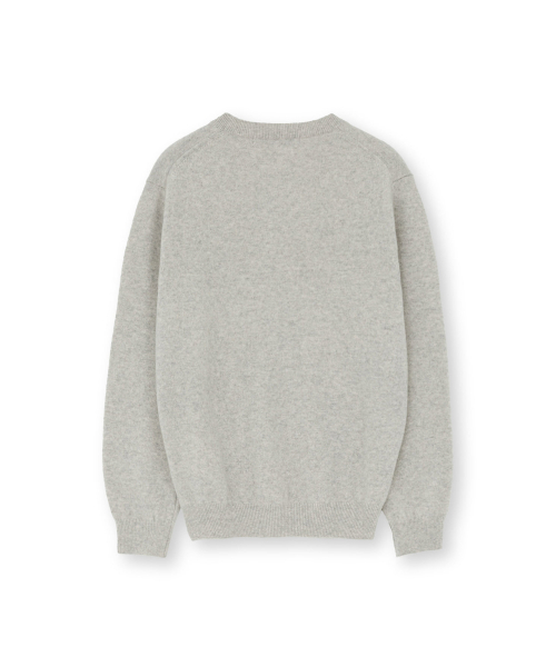 W Extra Super Fine Crewneck Knit, Light Grey