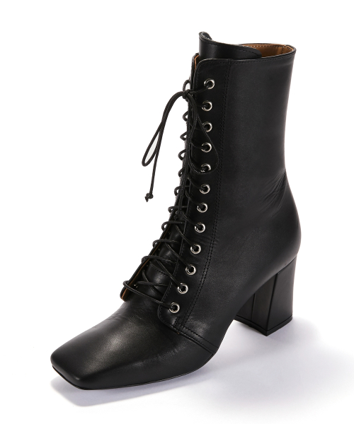 Lace-up Half Boots [Black]