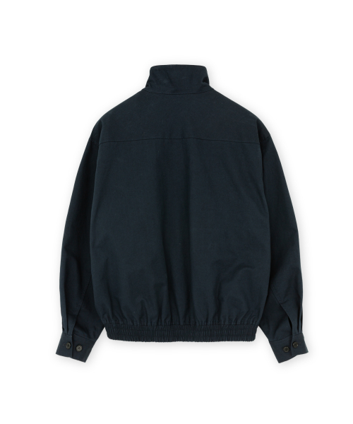 W Stand Collar Blouson, Navy