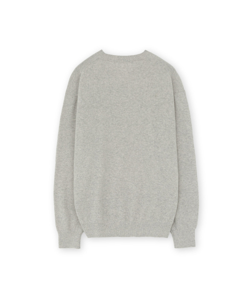 Extra Super Fine V Neck Knit, Light Grey