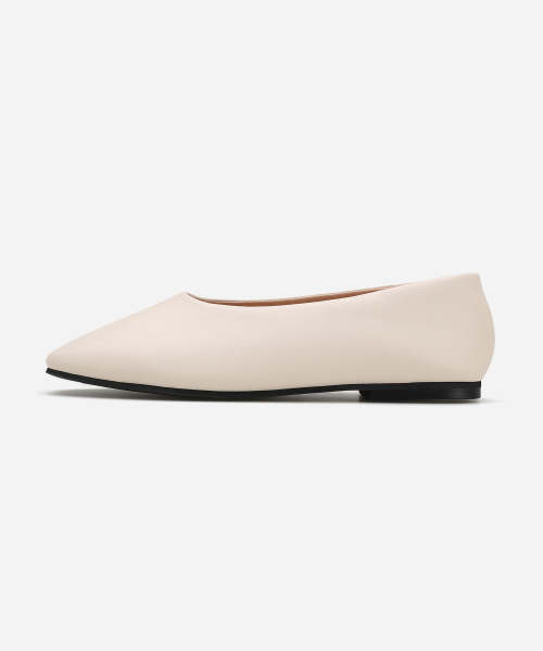 스퀘어 토 커버 플랫 412435003 (1cm/2colors)