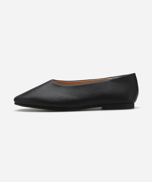 스퀘어 토 커버 플랫 412435003 (1cm/2colors)