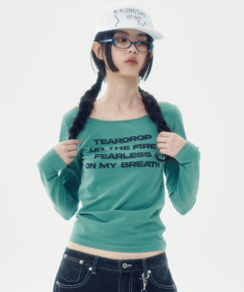 LETTERING SLIM L/S TEE [GREEN]