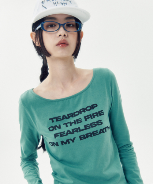 LETTERING SLIM L/S TEE [GREEN]
