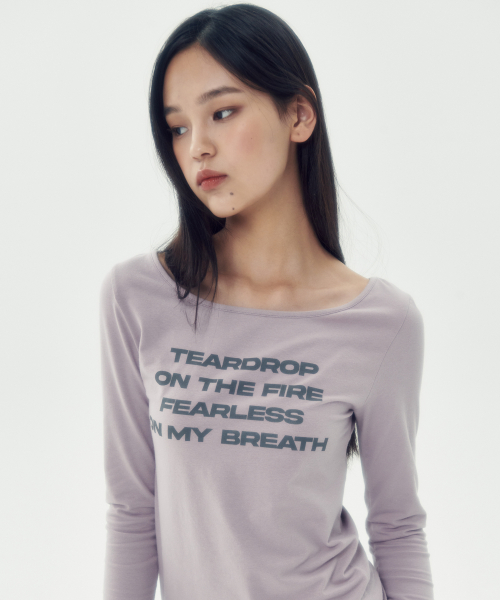 LETTERING SLIM L/S TEE [LIGHT PURPLE]