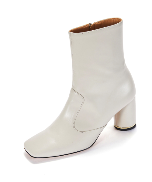 Block Half Boots [Cream]