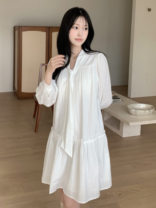 DARLENE bow neck dress