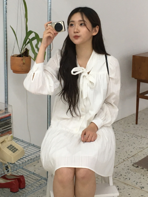DARLENE bow neck dress