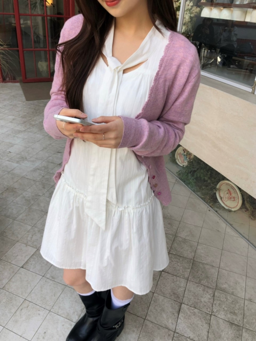 DARLENE bow neck dress