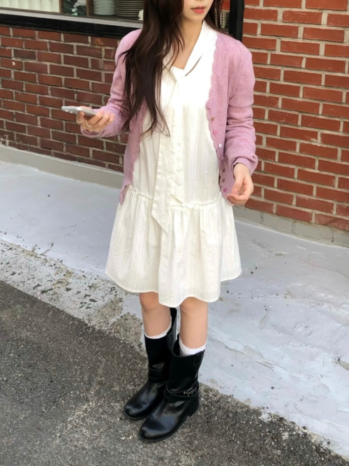 DARLENE bow neck dress
