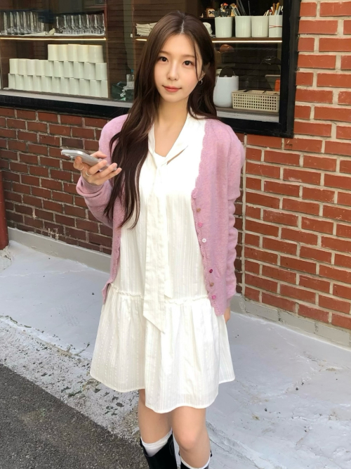 DARLENE bow neck dress