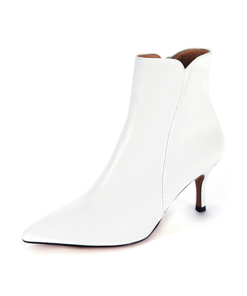 Line ankle boots [White]