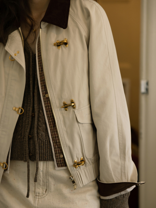 GINNY detachable 3M Thinsulate vest bomber jacket_ivory