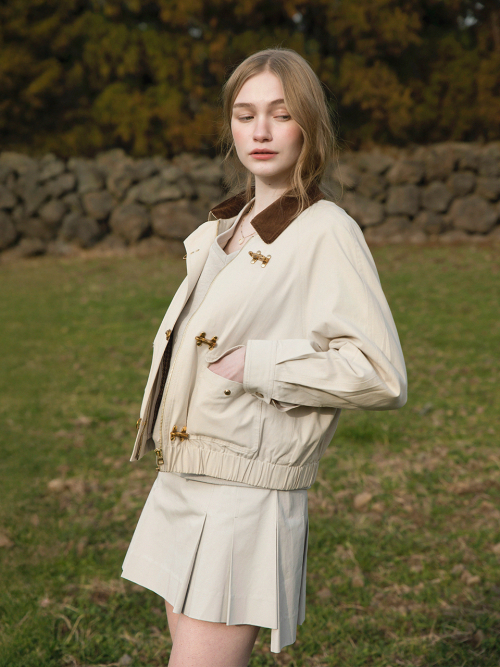 GINNY detachable 3M Thinsulate vest bomber jacket_ivory