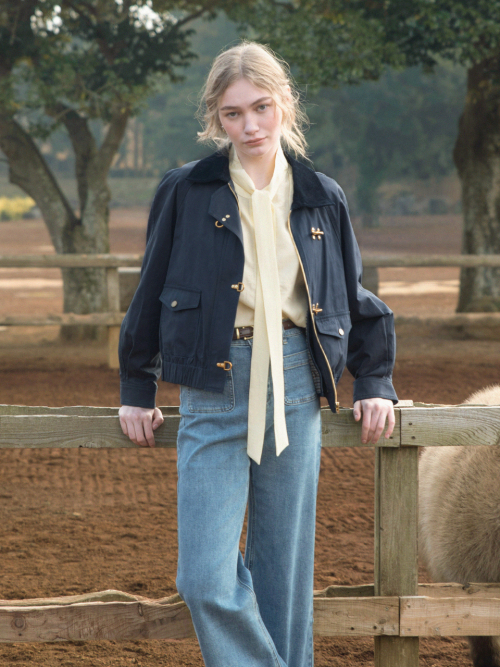 GINNY detachable 3M Thinsulate vest bomber jacket_navy