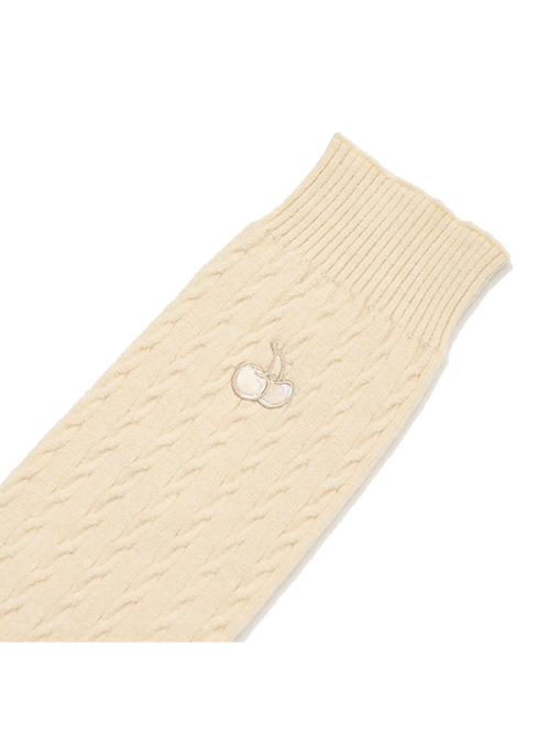 체리 케이블 니트 레그 워머 [아이보리]