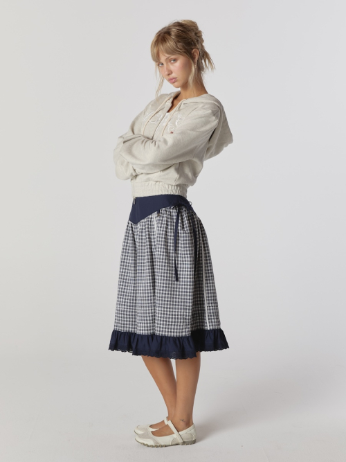AMELIA TIERED RUFFLE SKIRT (COTTAGE BLUE)