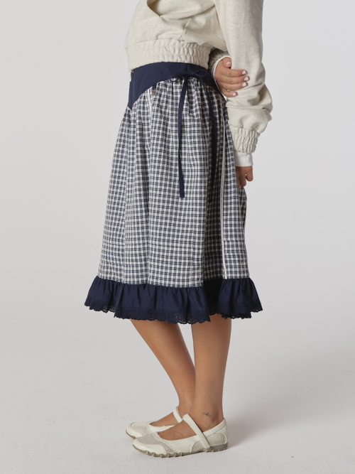 AMELIA TIERED RUFFLE SKIRT (COTTAGE BLUE)