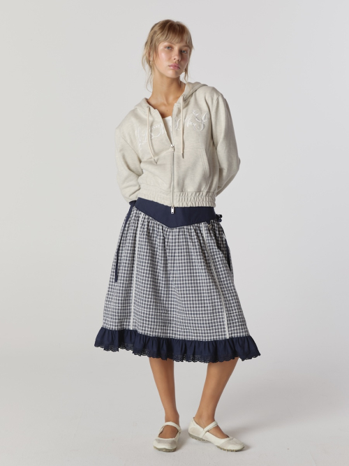 AMELIA TIERED RUFFLE SKIRT (COTTAGE BLUE)