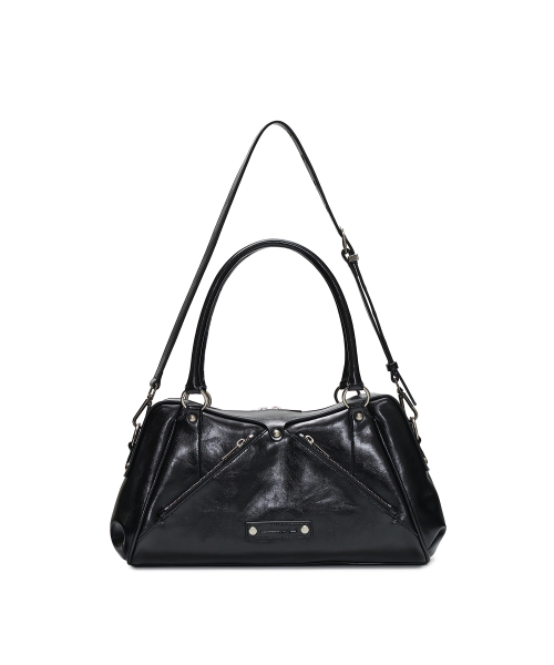 Faux Leather M.O.S Bag, BLACK