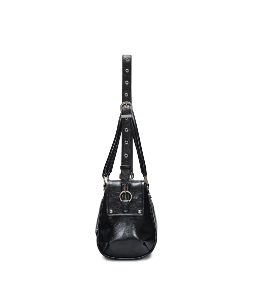 Faux Leather M.O.S Bag, BLACK
