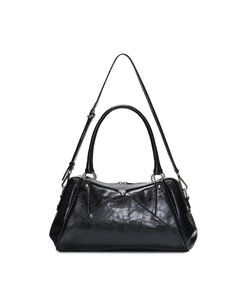 Faux Leather M.O.S Bag, BLACK