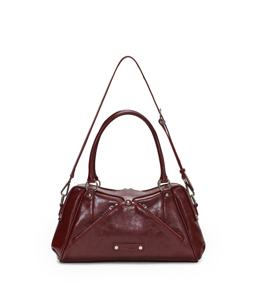 Faux Leather M.O.S Bag, BURGUNDY