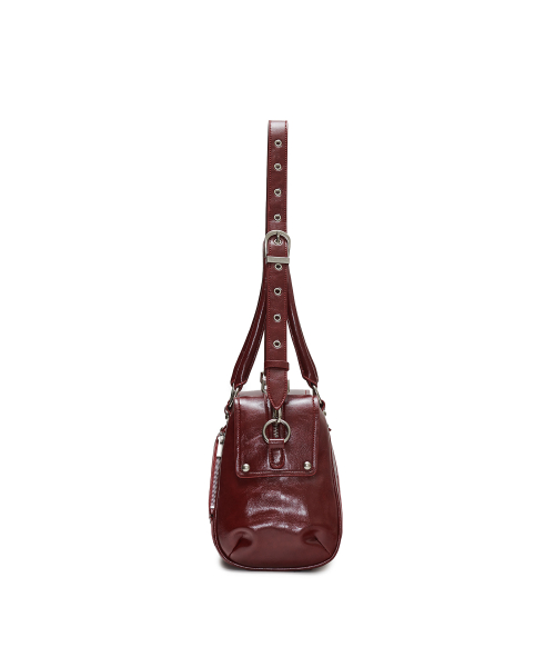 Faux Leather M.O.S Bag, BURGUNDY