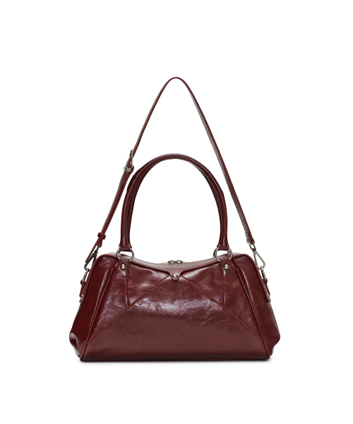 Faux Leather M.O.S Bag, BURGUNDY