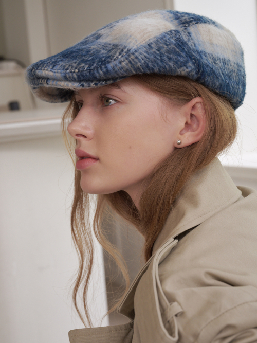 Tartan Check Hunting Cap (Blue Check )