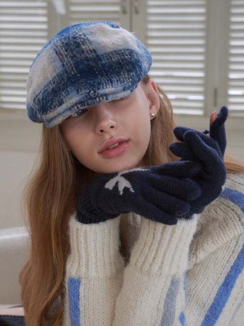 Tartan Check Hunting Cap (Blue Check )