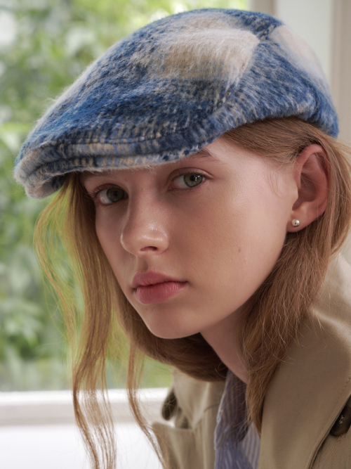 Tartan Check Hunting Cap (Blue Check )