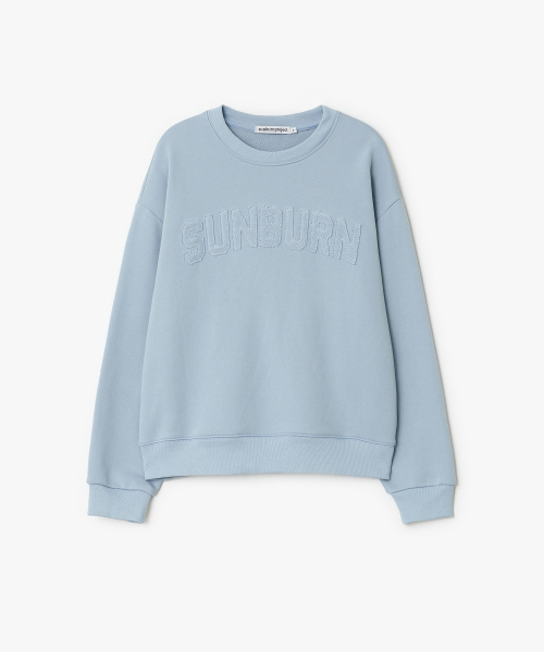 Sunburn Logo Patch Sweatshirt, SKYBLUE
