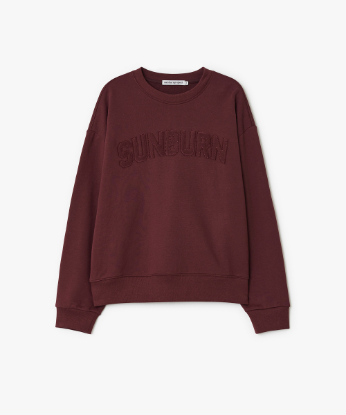 Sunburn Logo Patch Sweatshirt, BURGUNDY