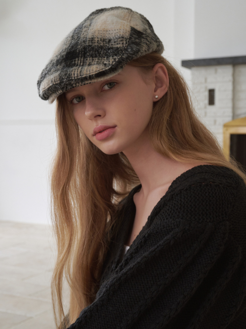 Tartan Check Hunting Cap (Black Check )