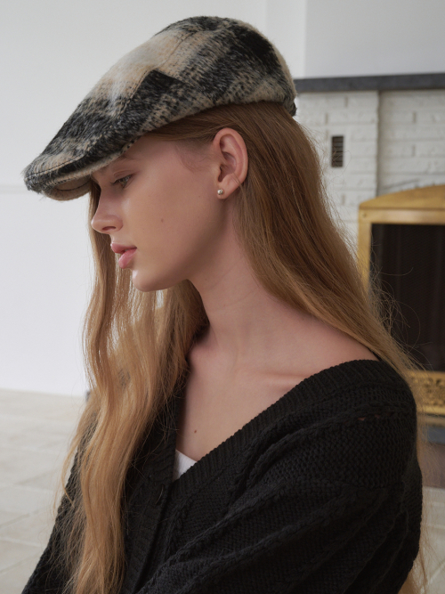 Tartan Check Hunting Cap (Black Check )