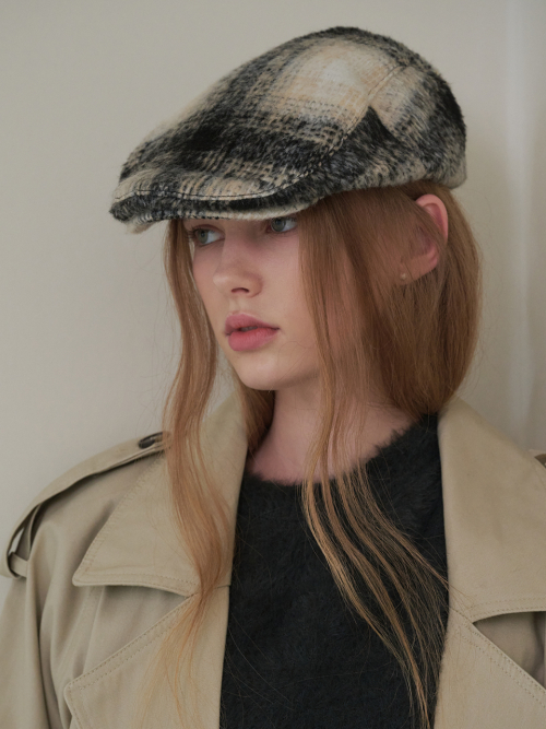 Tartan Check Hunting Cap (Black Check )