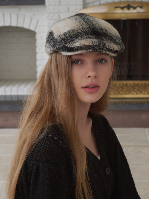 Tartan Check Hunting Cap (Black Check )