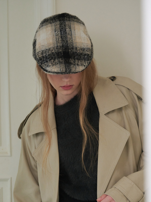 Tartan Check Hunting Cap (Black Check )