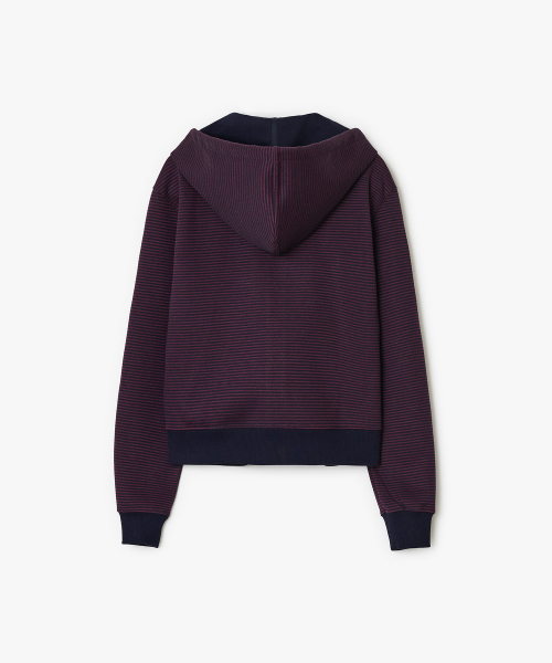 Lace Stripe Hoodie Zip-up (BURGUNDY)