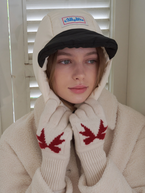 Ribbon Wool Gloves (Ivory)