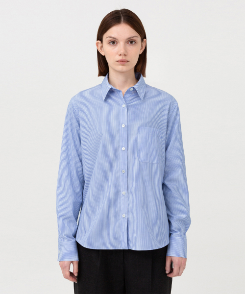 W Steady Shirt, Blue Stripe