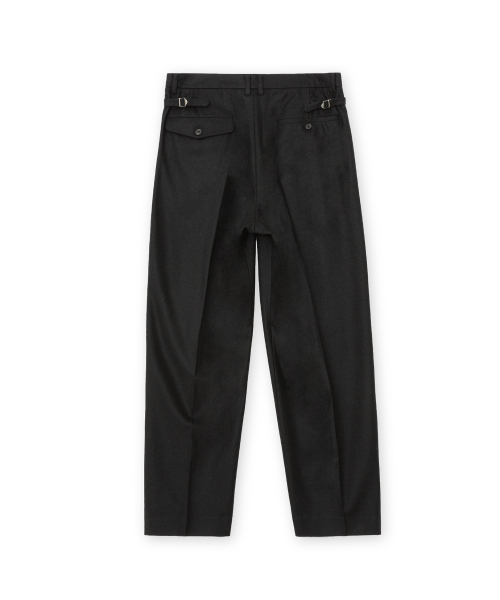 Pure Wool Two Tuck Pants, Black