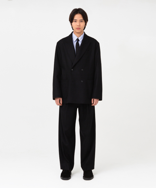 Pure Wool Double Breasted Jacket, Black