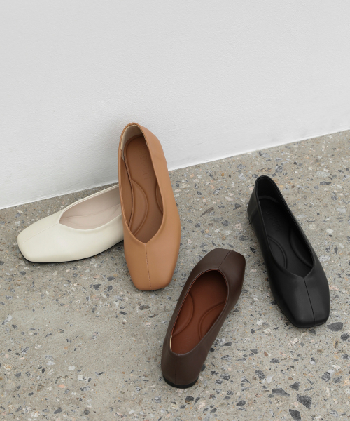 마네린 스퀘어 플랫슈즈 (1cm)