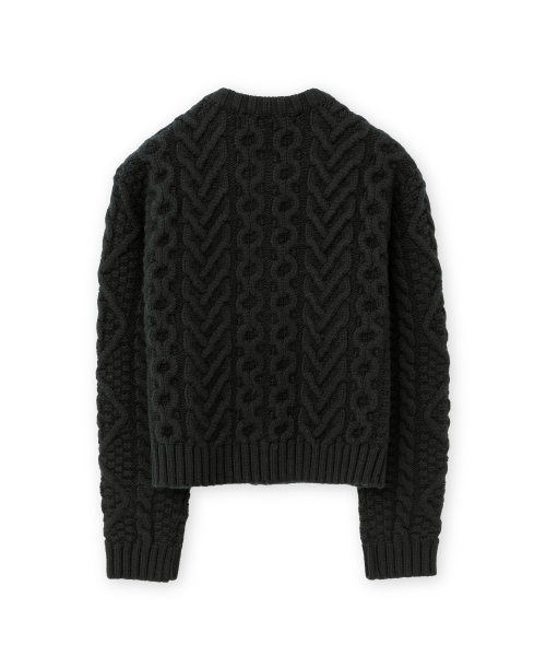 W Fisherman Cardigan, Black