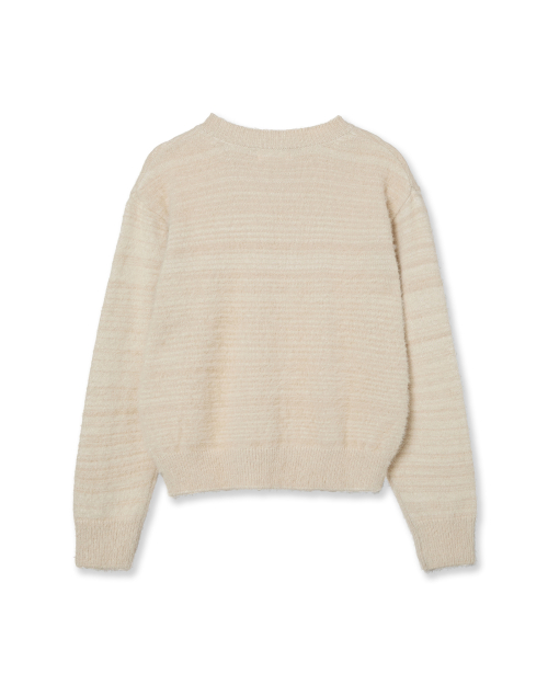 WEB LOGO CROP HAIRY KNIT [IVORY]